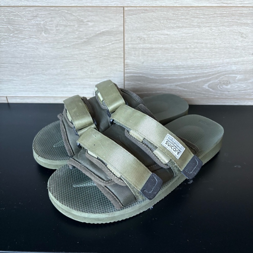 Suicoke Moto Cab Flat Sandals - Olive